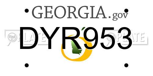 DYR953 Georgia License Plate