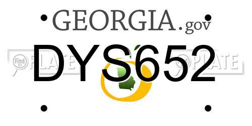 DYS652 Georgia License Plate