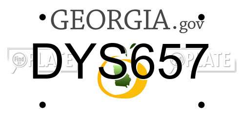 DYS657 Georgia License Plate