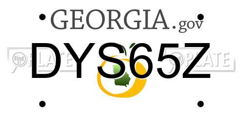 DYS65Z Georgia License Plate