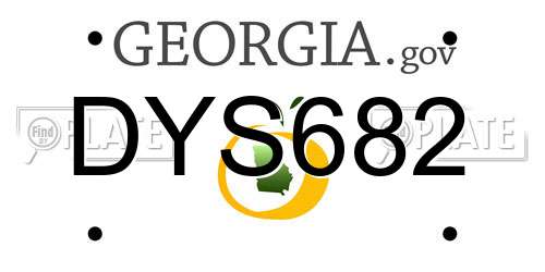 DYS682 Georgia License Plate