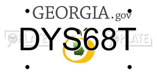 DYS68T Georgia License Plate