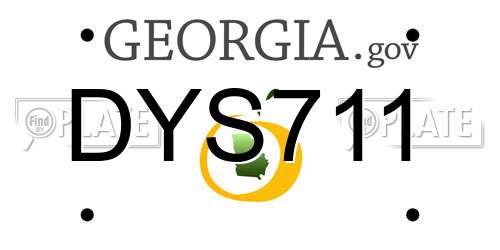 DYS711 Georgia License Plate