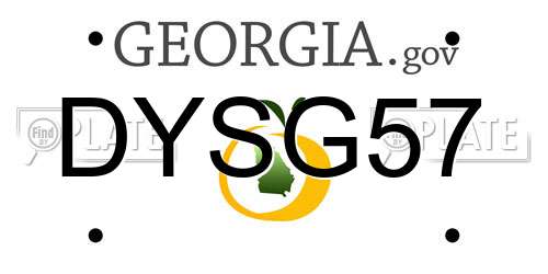 DYSG57 Georgia License Plate
