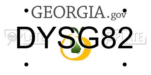 DYSG82 Georgia License Plate