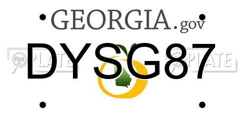 DYSG87 Georgia License Plate