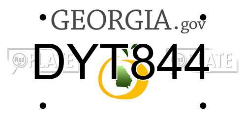 DYT844 Georgia License Plate