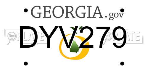DYV279 Georgia License Plate