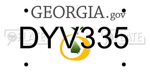 DYV335 Georgia License Plate