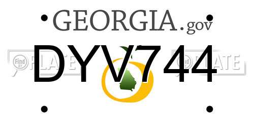 DYV744 Georgia License Plate