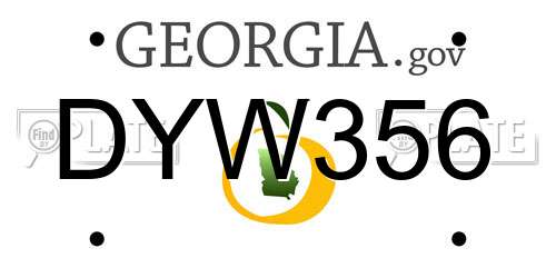 DYW356 Georgia License Plate