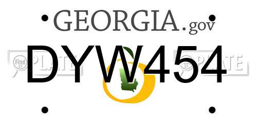 DYW454 Georgia License Plate