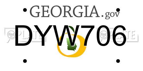 DYW706 Georgia License Plate