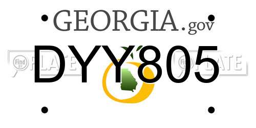 DYY805 Georgia License Plate