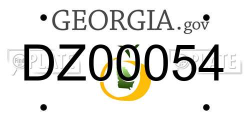 DZ00054 Georgia License Plate