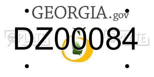 DZ00084 Georgia License Plate