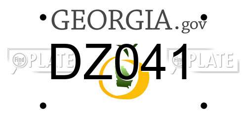 DZ041 Georgia License Plate