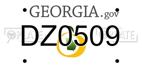 DZ0509 Georgia License Plate