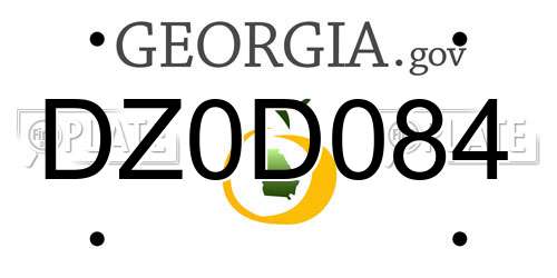DZ0D084 Georgia License Plate