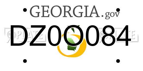 DZ0O084 Georgia License Plate
