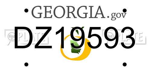 DZ19593 Georgia License Plate
