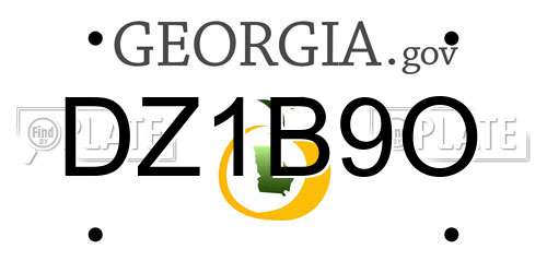 DZ1B9O Georgia License Plate