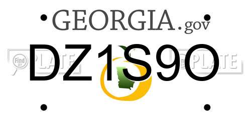 DZ1S9O Georgia License Plate