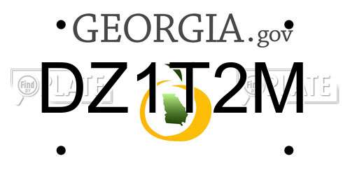 DZ1T2M Georgia License Plate
