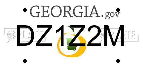 DZ1Z2M Georgia License Plate