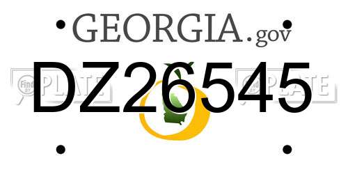 DZ26545 Georgia License Plate