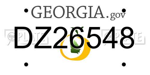 DZ26548 Georgia License Plate