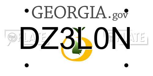 DZ3L0N Georgia License Plate