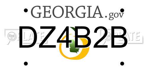 DZ4B2B Georgia License Plate