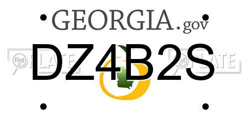 DZ4B2S Georgia License Plate