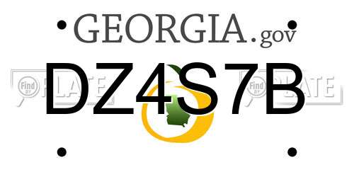 DZ4S7B Georgia License Plate