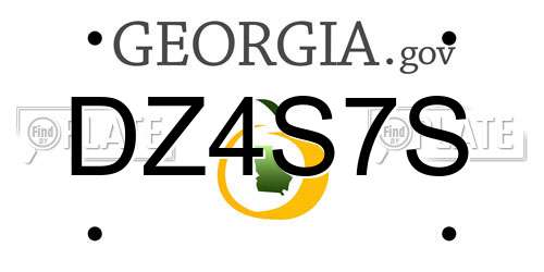 DZ4S7S Georgia License Plate