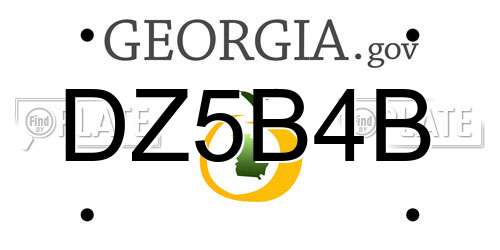 DZ5B4B Georgia License Plate