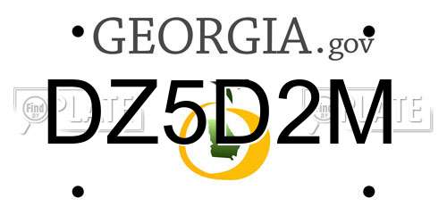 DZ5D2M Georgia License Plate