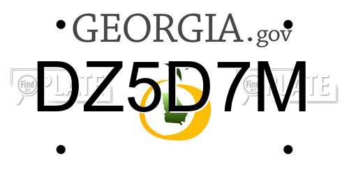 DZ5D7M Georgia License Plate