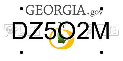 DZ5O2M Georgia License Plate