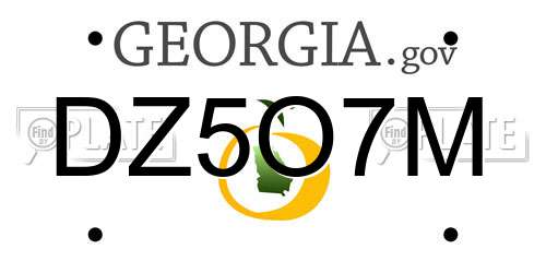DZ5O7M Georgia License Plate