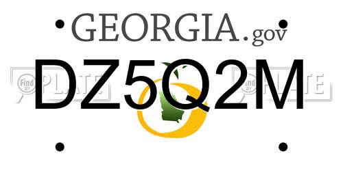 DZ5Q2M Georgia License Plate