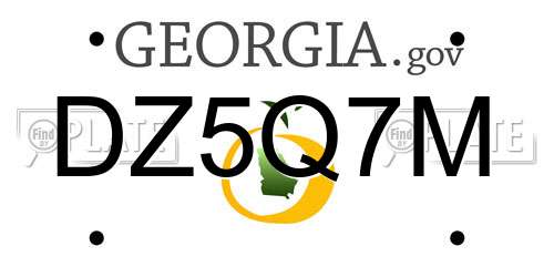 DZ5Q7M Georgia License Plate