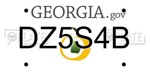 DZ5S4B Georgia License Plate
