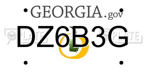 DZ6B3G Georgia License Plate