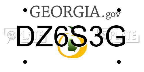 DZ6S3G Georgia License Plate