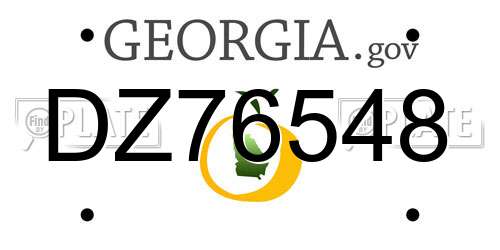 DZ76548 Georgia License Plate