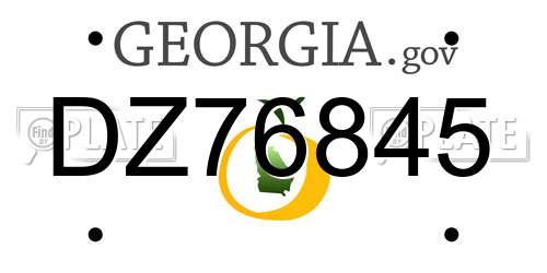 DZ76845 Georgia License Plate
