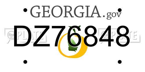 DZ76848 Georgia License Plate