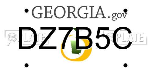 DZ7B5C Georgia License Plate